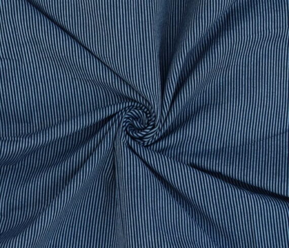 Unstitched Stripe Blue & Grey Fabric