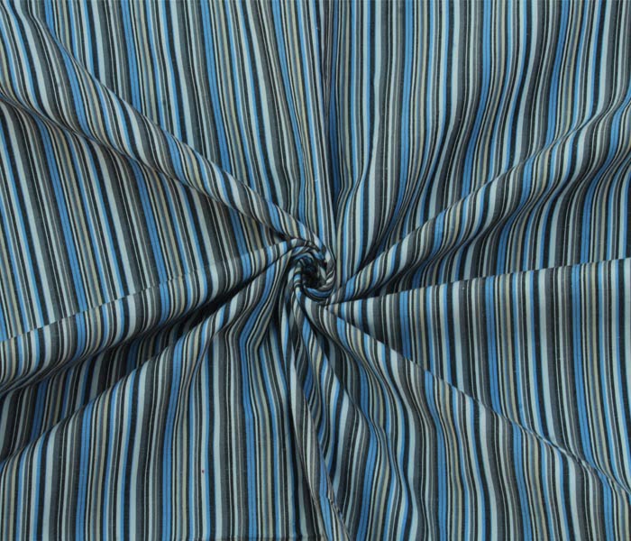 Siyarams Mens Bamboo Wrinkle Resistant Striped Unstitched Shirting Fabric  White  Blue