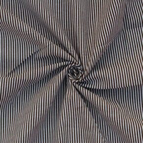 White & Brown Cotton Stripe Print Fabric