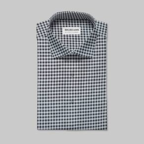 White Black Gingham Checkered Fabric