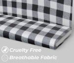 Unstitched Cotton White and Black Flannel Check Fabric