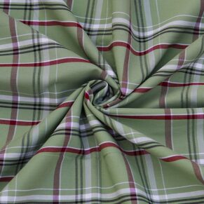 Green White Checkered Fabric
