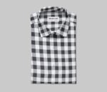 Unstitched Cotton White and Black Flannel Check Fabric