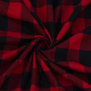 Yarn Dyed Cotton Tom-Tom Red Check Fabric