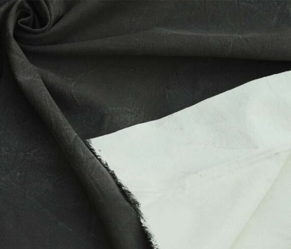 Dark Grey Stonewashed Cotton Canvas Fabric