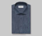 Unstitched Indigo Cotton Denim Shirt Fabric