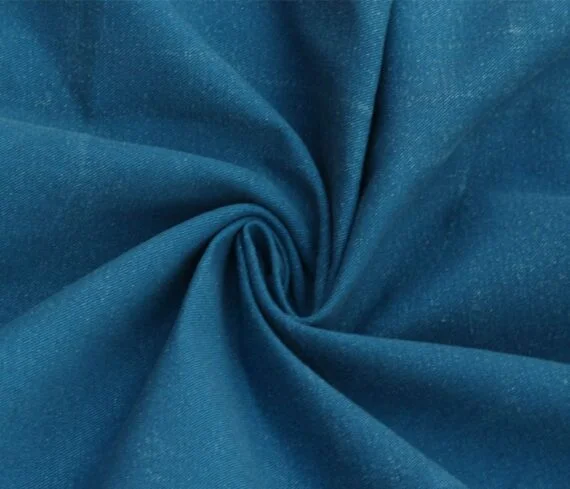 Royal Blue Stonewashed Cotton Canvas Fabric