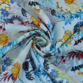 Unstitched Flower Print Canvas Fabric