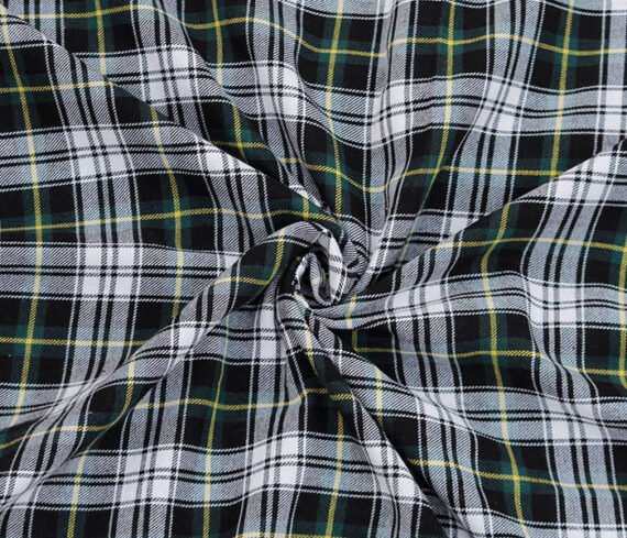 Yarn Dyed Cotton Green Flannel Fabric