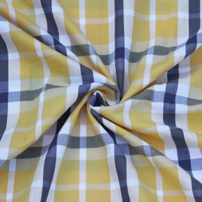 Yarn Dyed Blue & Yellow Cotton Fabric
