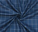 Unstitched Navy-blue Tweed Checkered Suiting Fabric