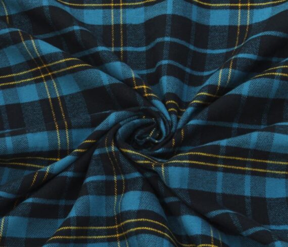 Yarn-Dyed Navy-Blue Cotton Flannel Fabric