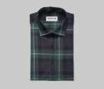 Green Blue Cotton Twill Check Fabric