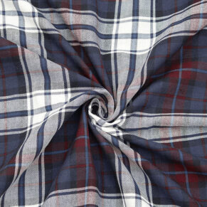 Red Blue Pure Cotton Checkered Fabric