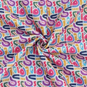 Unstitched Multicolor Canvas Printed Fabric