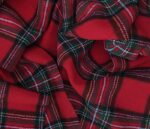 Unstitched Tartan Flannel Red Check Fabric