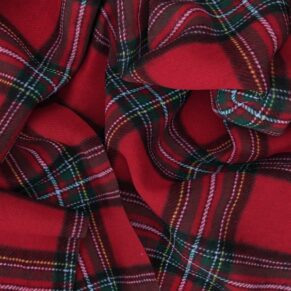 Unstitched Tartan Flannel Red Check Fabric