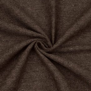 Dark Brown Herringbone Tweed Fabric