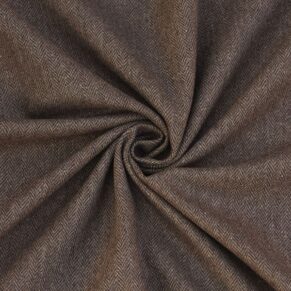 Dark Brown Herringbone Tweed Fabric