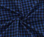 Navy Blue & Black Gingham Check Fabric