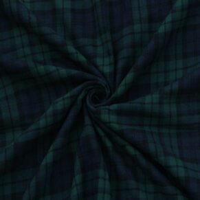 Green Navy Blue Tartan Check Fabric