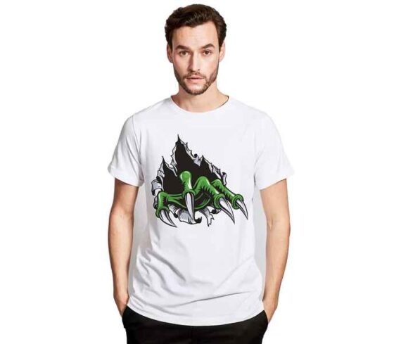 Monster Claw rip shake tee printed half sleeve t shirt for Men's