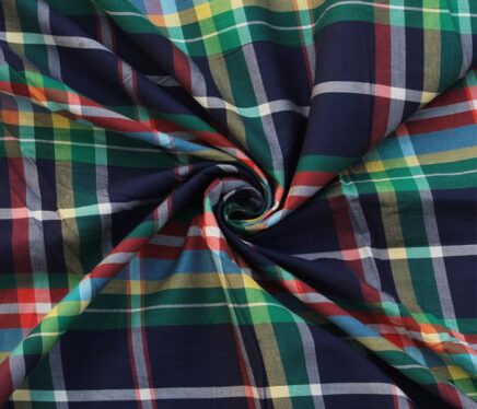 Unstitched Multicolor Cotton Shirting Fabric