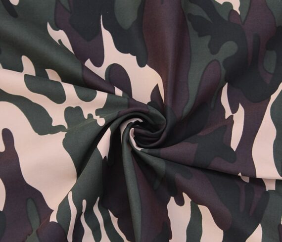 Unstitched Printed Brown & Green Camo Fabric