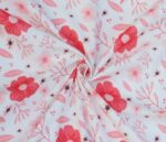 Digital Printed Pink Flower Canvas Fabric