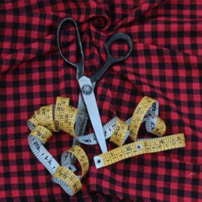 Red & Black Gingham Check Fabric