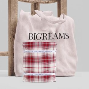 White & Red Tartan Check Shirt Fabric
