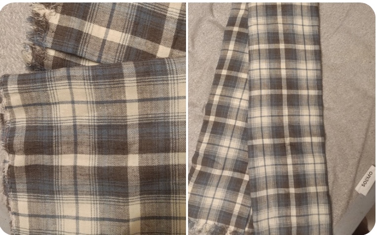 Buy Light Grey Peach Finish Checkered Fabric Up to 45% Off
