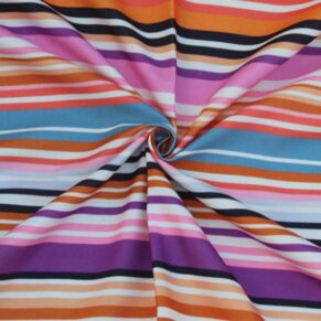 Multicolor Large Stripe Printed Canvas Fabric