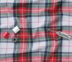 White & Red Tartan Check Shirt Fabric
