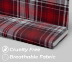 White & Red Tartan Check Shirt Fabric