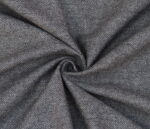 Black & Grey Herringbone Wool Tweed Fabric