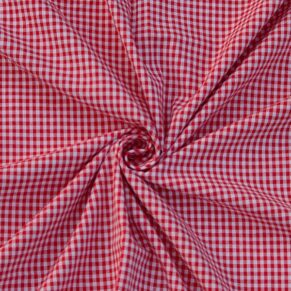 Red Gingham Check Fabric