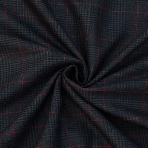 Dark Blue Checkered Authentic Tweed Fabric