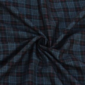 Black Tartan Checked Suiting Fabric
