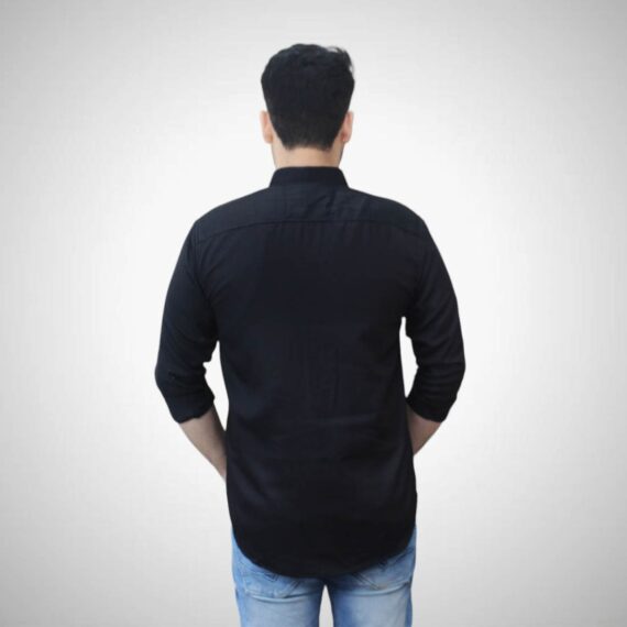 Black Plain Full Sleeve Shirt For Men's