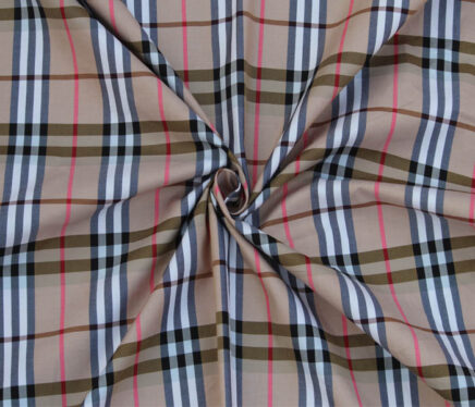 Burberry Giza Cotton Checkered Fabric