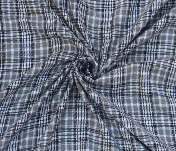 Light Grey Peach Finish Checkered Fabric