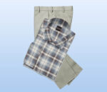 Unstitched Cotton Checkered Shirting & Light Weight Khaki Trouser Fabric