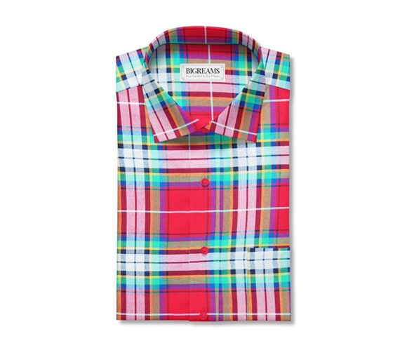 Red 100% Cotton Tartan Checkered Shirt Fabric