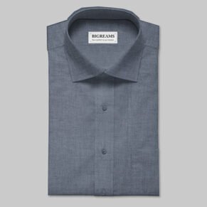 Unstitched Chambray Navy Blue Shirt Piece