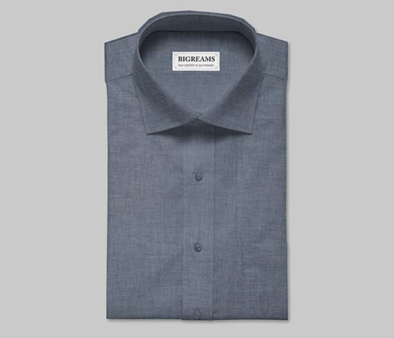 Unstitched Chambray Navy Blue Shirt Piece