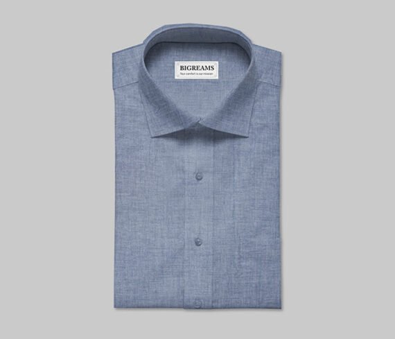 Unstitched Chambray Blue Shirt Fabric