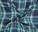 Green Blue Herringbone Shirting Fabric