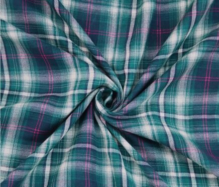 Green Blue Herringbone Shirting Fabric