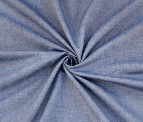 Unstitched Chambray Blue Shirt Fabric